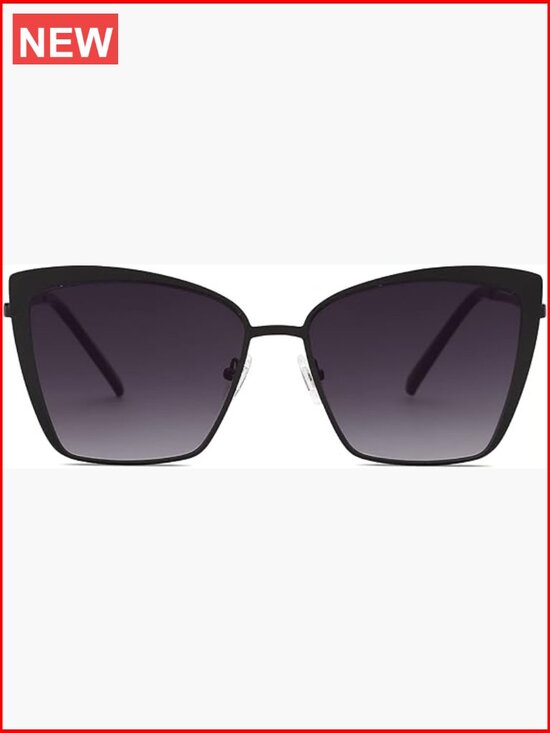 Cateye Sunglasses Women Mirrored Lens Metal Frame UV400 Protection main image 6